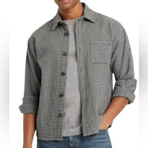 Goodfellow & Co Gray & Black Houndstooth Flannel Shacket M